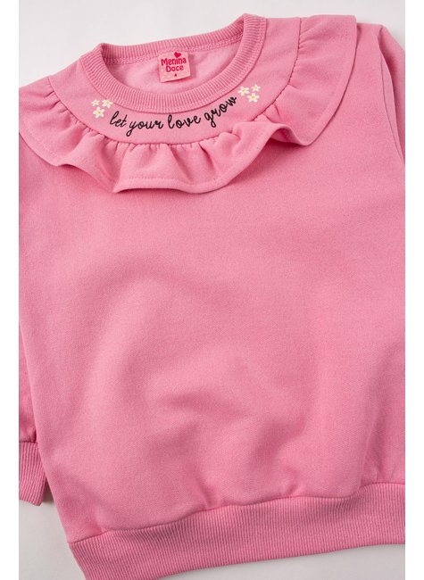 conjunto infantil feminino moletom peluciado winter menina doce 9
