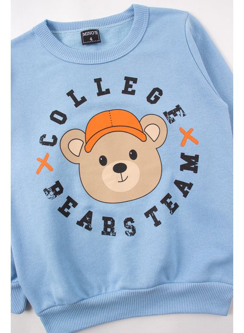 conjunto infantil masculino moletom peluciadomoletom sublimado peluciado bears team mino s 14
