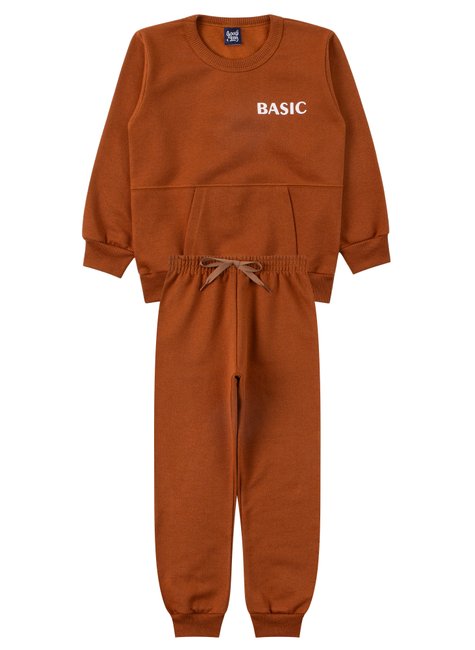 conjunto infantil masculino moletom peluciado basic good boy