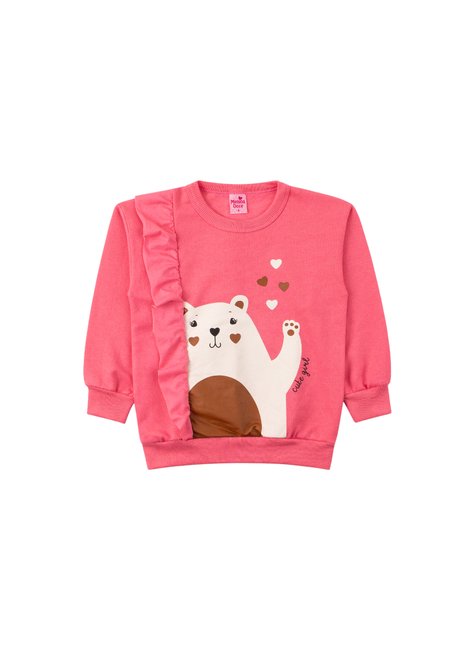 conjunto infantil feminino moletom peluciado cute girl menina doce 12