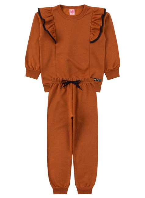 conjunto infantil feminino moletom peluciado charme menina doce