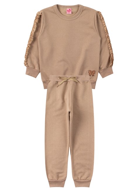 conjunto infantil feminino moletom peluciado bela menina doce
