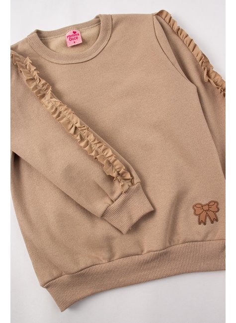 conjunto infantil feminino moletom peluciado bela menina doce 4