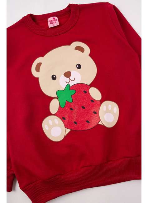 conjunto infantil feminino moletom peluciadosuplex sublimado bear menina doce 4