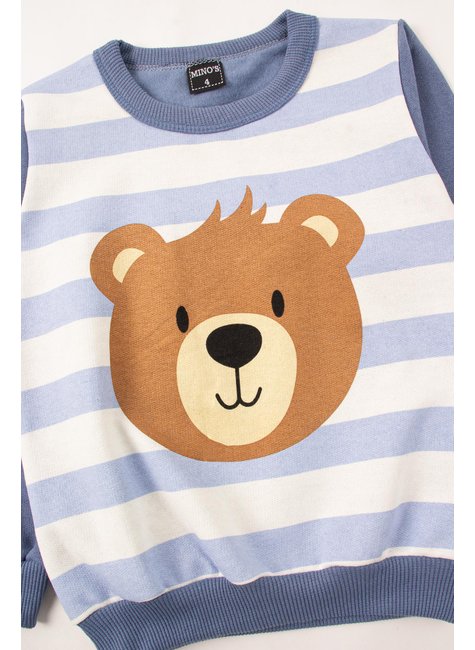 conjunto infantil masculino moletom peluciado urso mino s 14