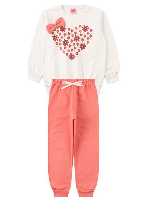 conjunto infantil feminino moletom peluciado lovely menina doce 6
