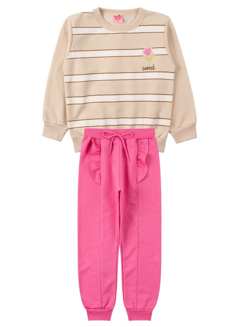conjunto infantil feminino moletom peluciado sweet menina doce 11
