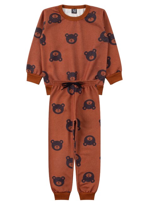 conjunto infantil masculino moletom sublimado peluciado ursos good boy 6