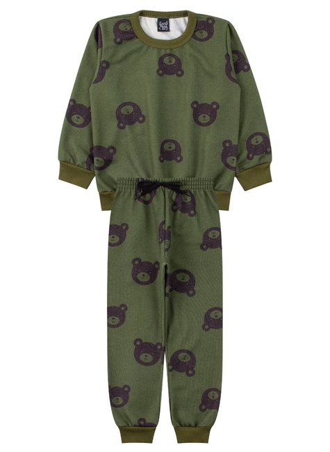 conjunto infantil masculino moletom sublimado peluciado ursos good boy 11