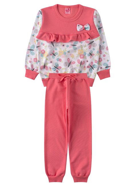 conjunto infantil feminino moletom peluciado beautiful menina doce