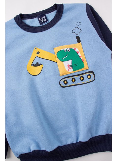 conjunto infantil masculino moletom peluciado dino good boy 14
