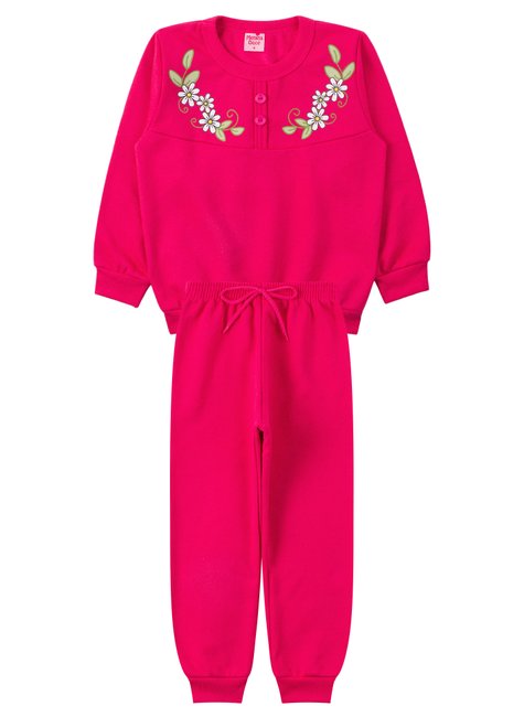 conjunto infantil feminino moletom peluciado pretty menina doce