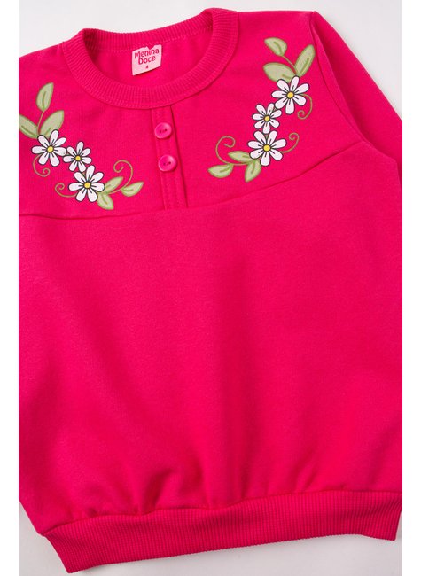conjunto infantil feminino moletom peluciado pretty menina doce 4