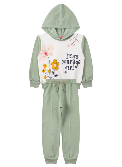conjunto infantil feminino moletom peluciado have courage girl menina doce