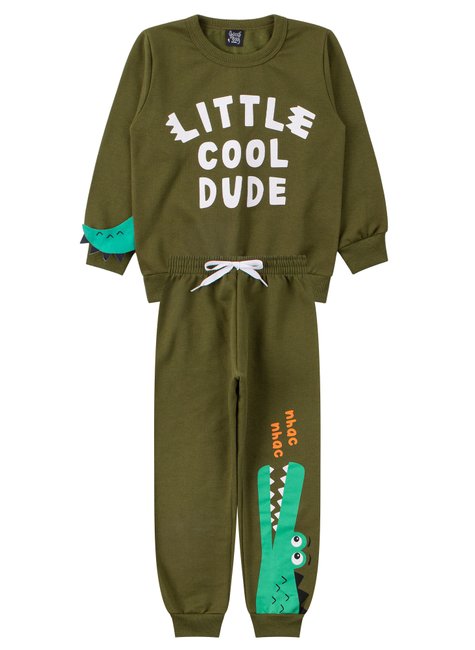 conjunto infantil masculino moletom peluciado little cool dude good boy 11
