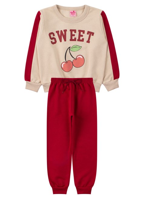 conjunto infantil feminino moletom peluciado sweet menina doce 6