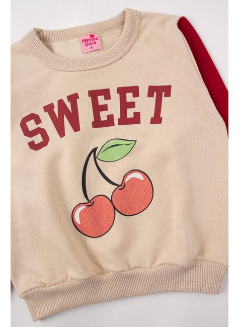 conjunto infantil feminino moletom peluciado sweet menina doce 9