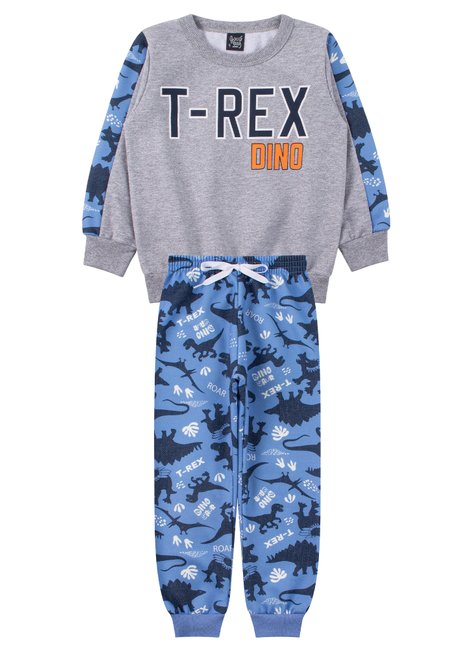 conjunto infantil masculino moletom peluciadomoletom sublimado peluciado t rex good boy 11