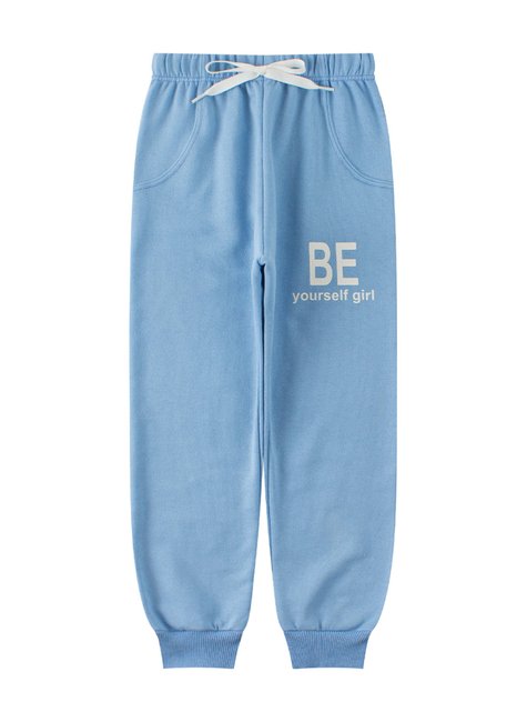calca infantil feminino moletom peluciado be yourself girl menina doce 3