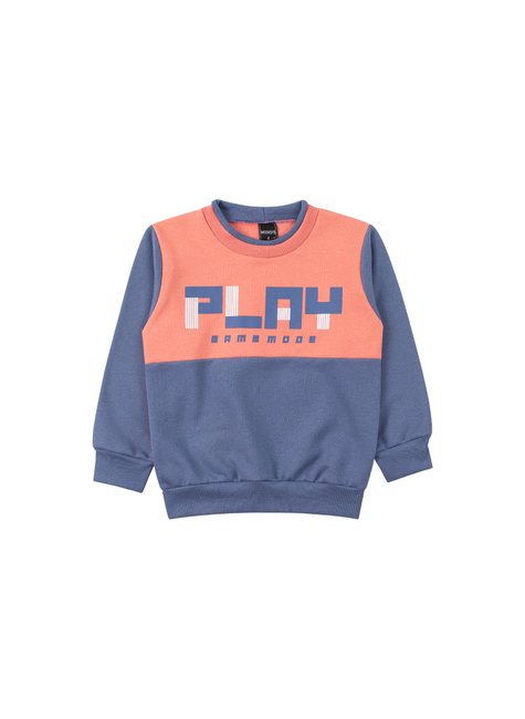 conjunto infantil masculino moletom peluciado play mino s 12
