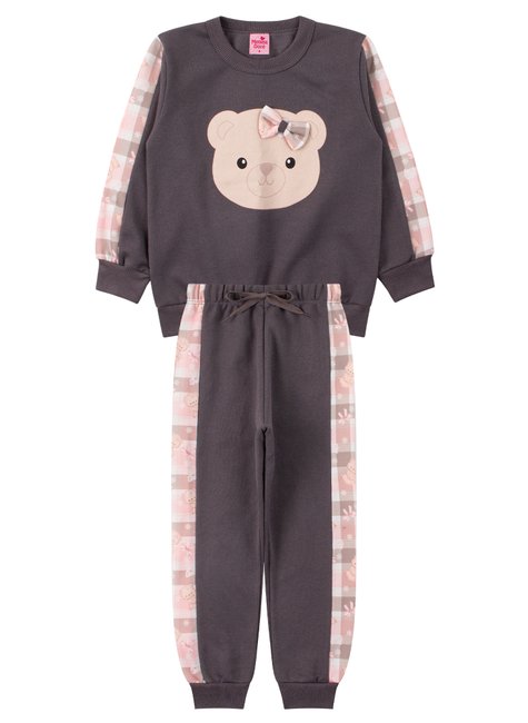 conjunto infantil feminino moletom peluciadomoletom sublimado peluciado ursinha menina doce 6