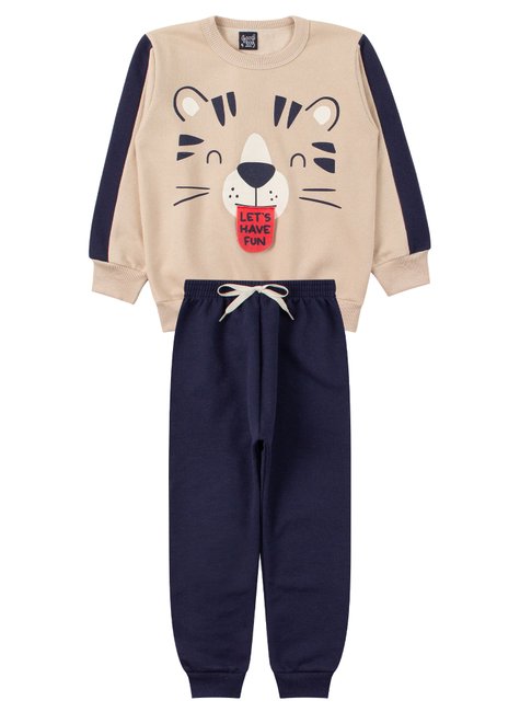 conjunto infantil masculino moletom peluciado let s have fun good boy