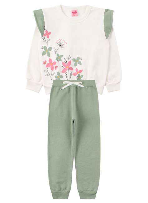 conjunto infantil feminino moletom peluciado charme menina doce