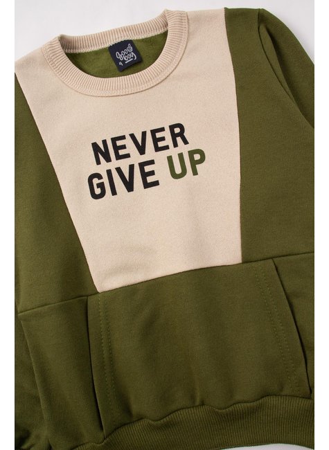 conjunto infantil masculino moletom peluciado never give up good boy 14