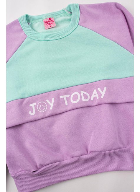 conjunto infantil feminino moletom peluciado joy today menina doce 9