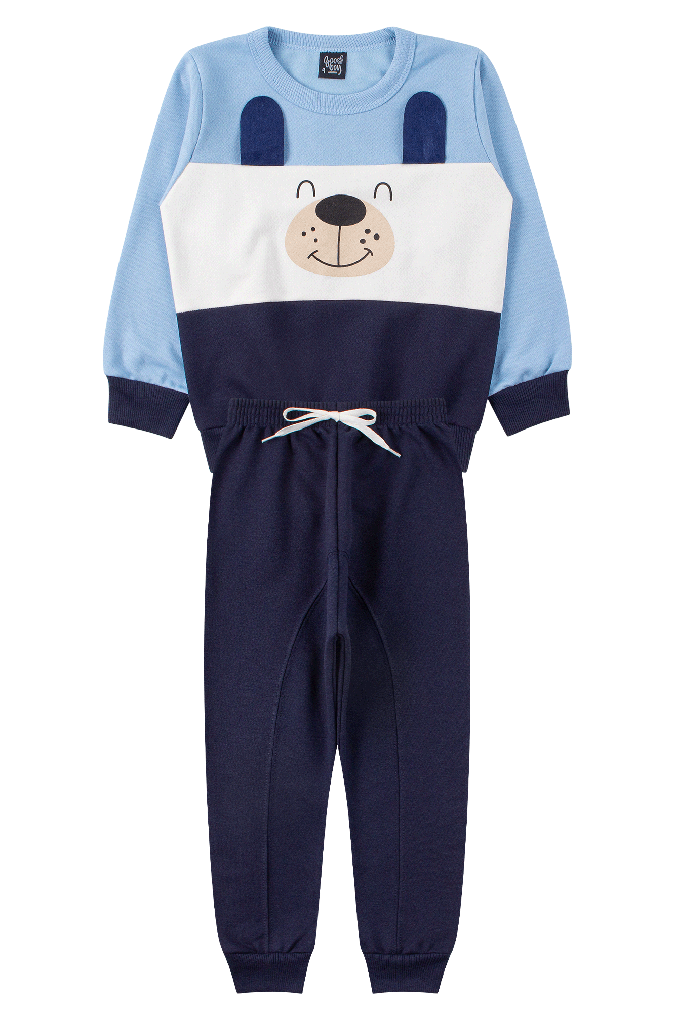 conjunto infantil masculino moletom peluciado dog good boy