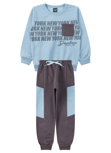 conjunto infantil masculino moletom peluciado new york good boy 11