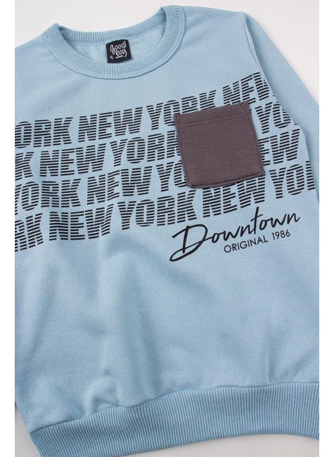 conjunto infantil masculino moletom peluciado new york good boy 14
