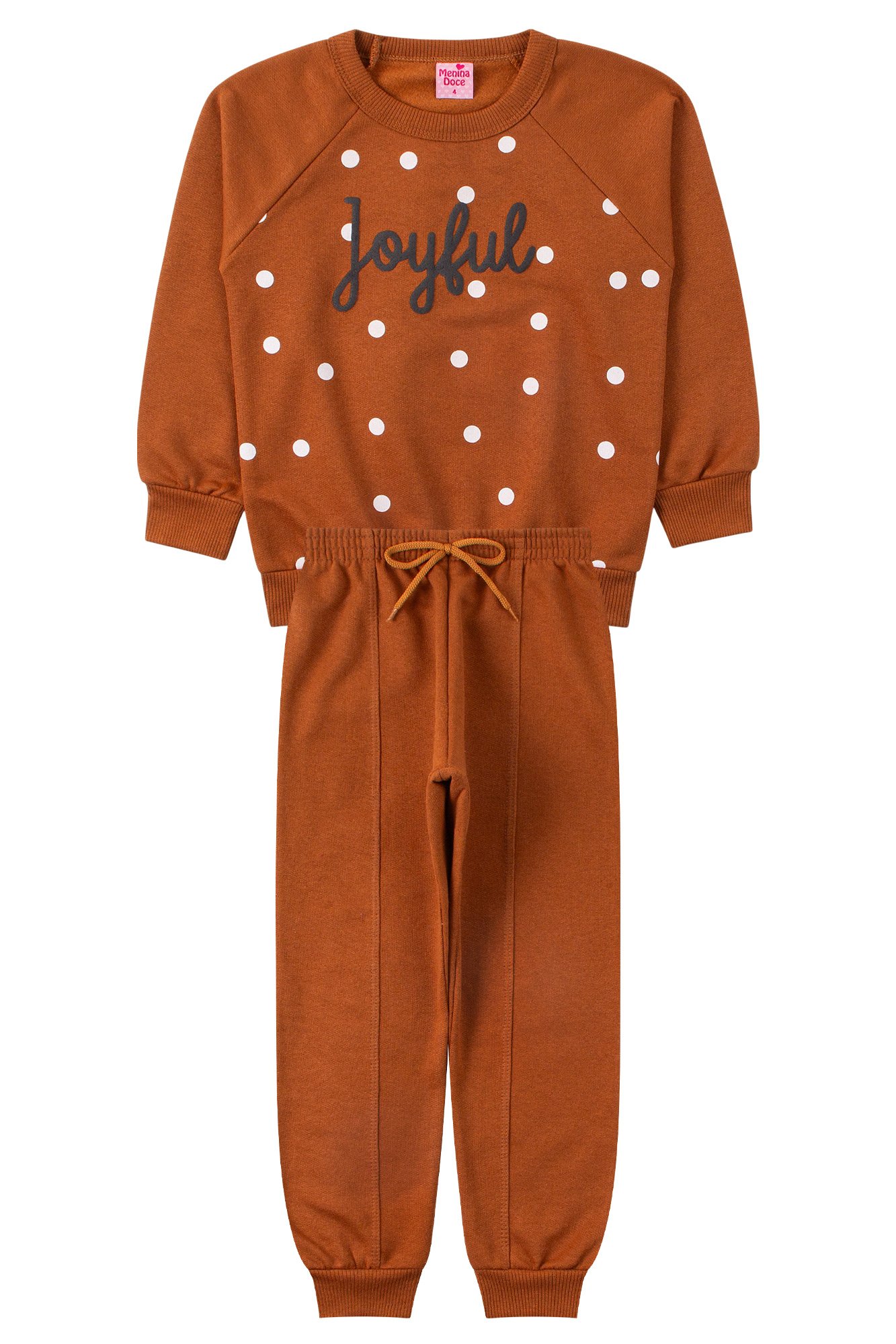 Conjunto Infantil Malha Térmica Cores - Moda Love / marrom escuro