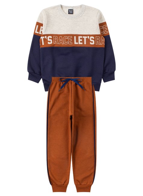 conjunto infantil masculino moletom peluciado let s race good boy 11