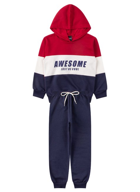 conjunto infantil masculino moletom peluciado awesome mino s 2
