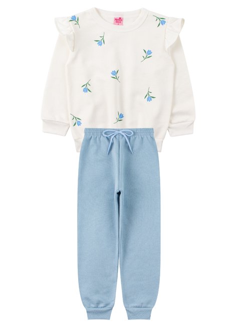 conjunto infantil feminino moletom peluciado delicada menina doce