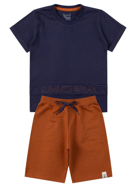 conjunto infantil masculino meia malhamoletinho summer break good boy