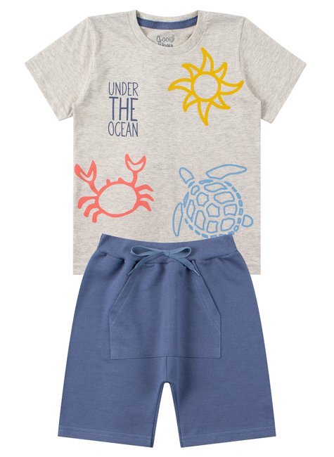 conjunto infantil masculino meia malhamoletinho under the ocean good boy