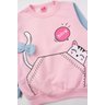 conjunto infantil feminino moletom peluciado meow menina doce 14