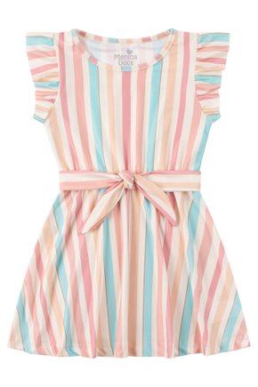 Vestido Infantil Feminino Suplex Sublimado Listras - Menina Doce