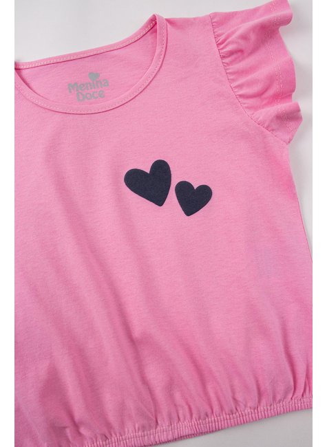 conjunto infantil feminino meia malhasuplex sublimado coracoes menina doce 4