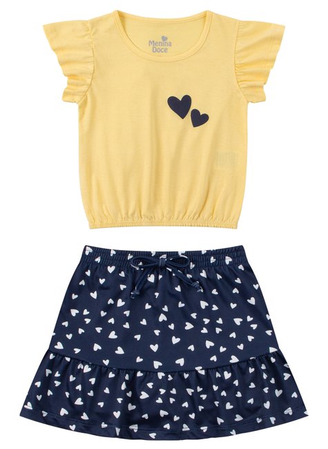 conjunto infantil feminino meia malhasuplex sublimado coracoes menina doce 6