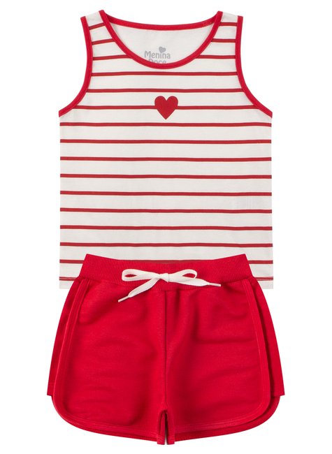 conjunto infantil feminino meia malhamoletinho heart menina doce 6
