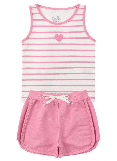 conjunto infantil feminino meia malhamoletinho heart menina doce 11