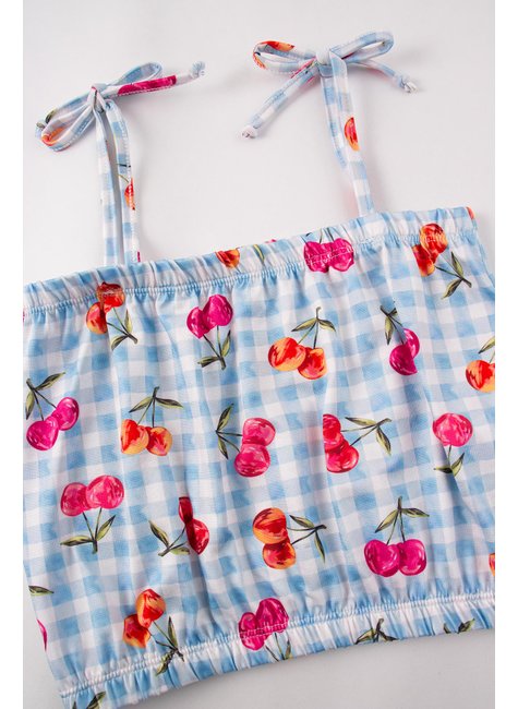 conjunto infantil feminino suplex sublimadomoletinho cerejas menina doce 9