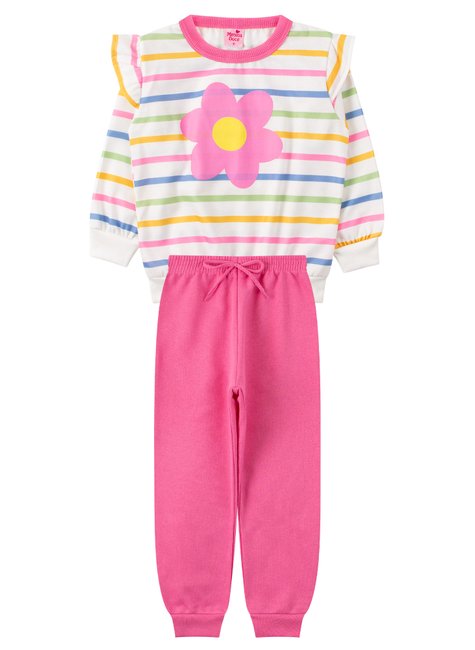conjunto infantil feminino moletom sublimado peluciadomoletom peluciado flor menina doce 11