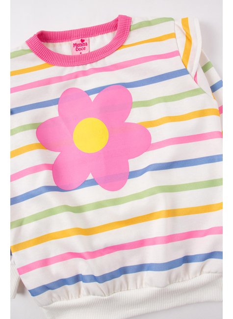 conjunto infantil feminino moletom sublimado peluciadomoletom peluciado flor menina doce 14