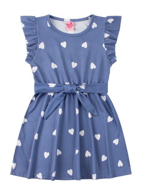 vestido infantil feminino suplex sublimado hearts menina doce