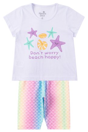 Conjunto Infantil Feminino Meia Malha/Suplex Sublimado Beach Happy - Menina Doce