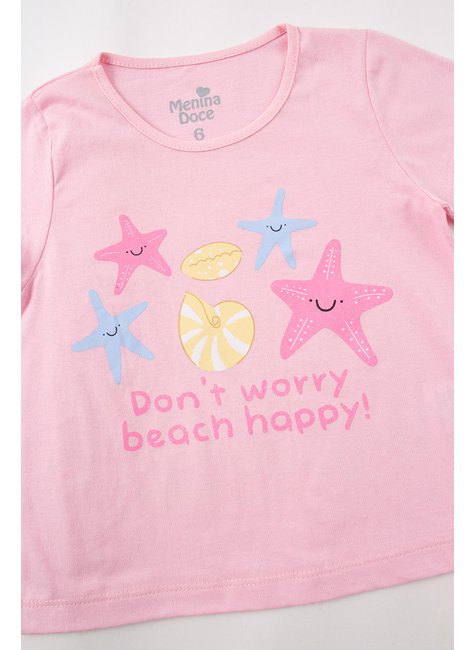 conjunto infantil feminino meia malhasuplex sublimado beach happy menina doce 9